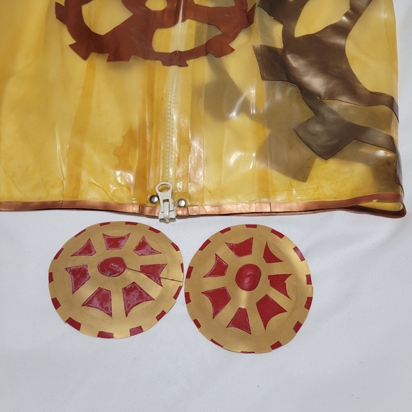 REAL LATEX by DAWNAMATRIX Steampunk Gear Print Dress Sz S - Picture 8 of 12